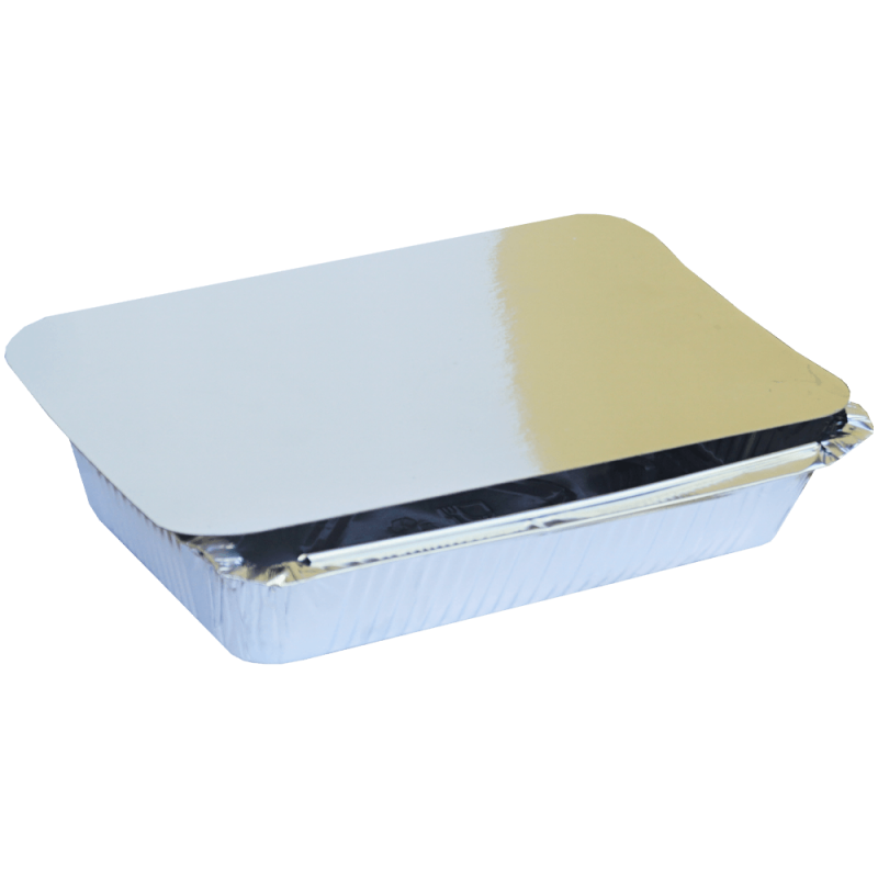 Set 100 tavite din aluminiu, capac inclus, rezistente la temperaturi ridicate, 21 x 14 x 4 CM